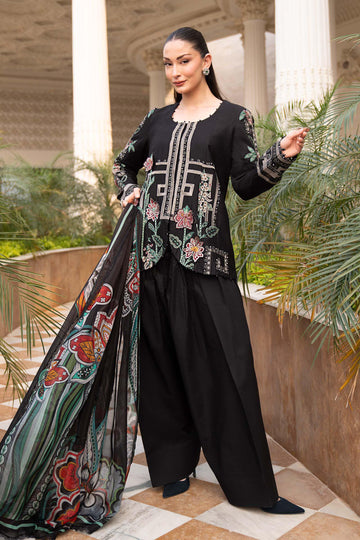 3 Piece Embroidered Jacquard Lawn Suit
