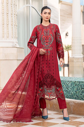3 Piece Embroidered Jacquard Lawn Suit