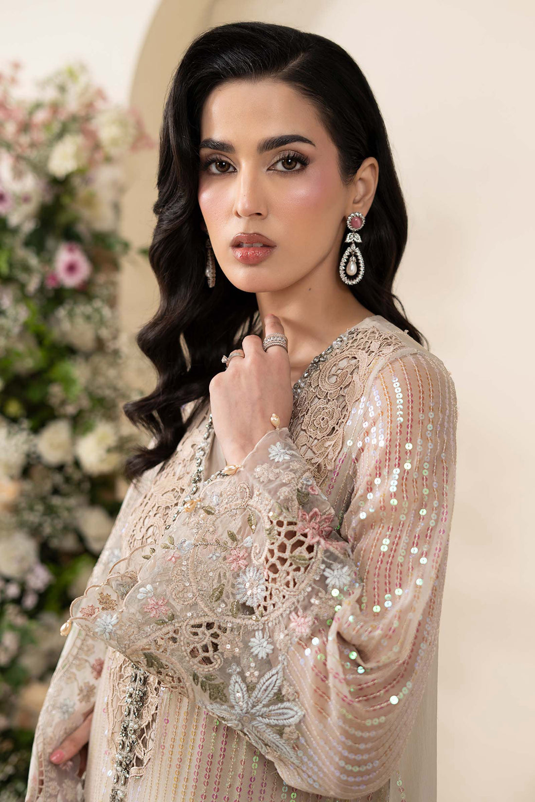 3 Piece Embroidered Chiffon Suit