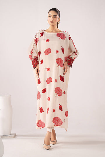 2 Piece Embroidered Raw Silk Suit