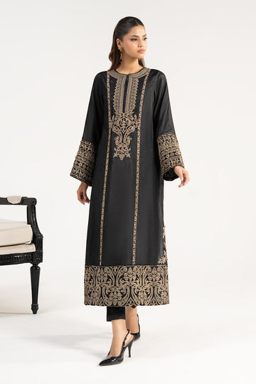 2 Piece Embroidered Raw Silk Suit