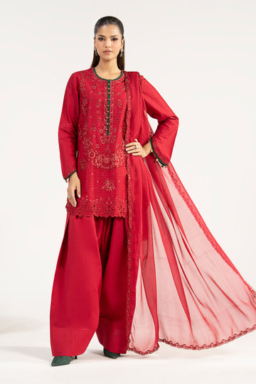 3 Piece Embroidered Dobby Lawn Suit