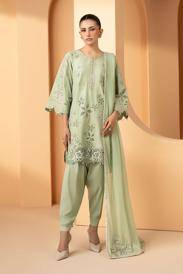 3 Piece Embroidered Dobby Lawn Suit
