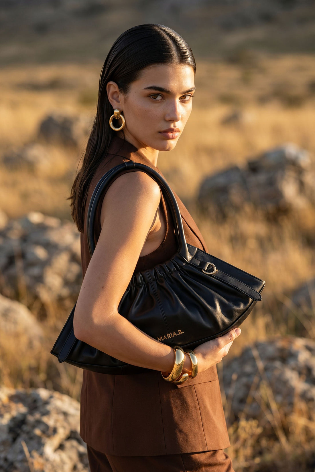 Gathered Hobo Bag