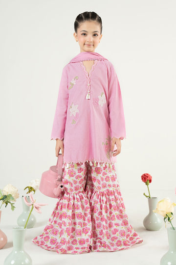 3 Piece Embroidered Cotton Brochia Jacquard Suit