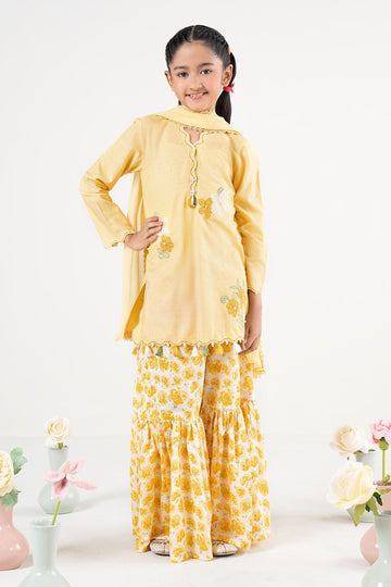 3 Piece Embroidered Cotton Brochia Jacquard Suit