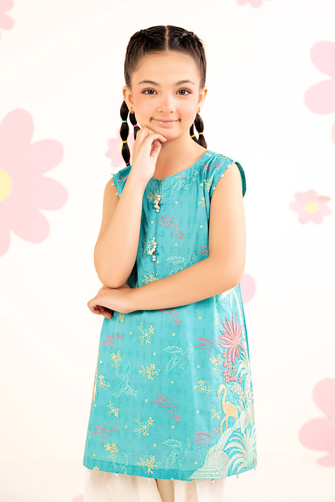 2 Piece Embroidered Dobby Lawn Suit