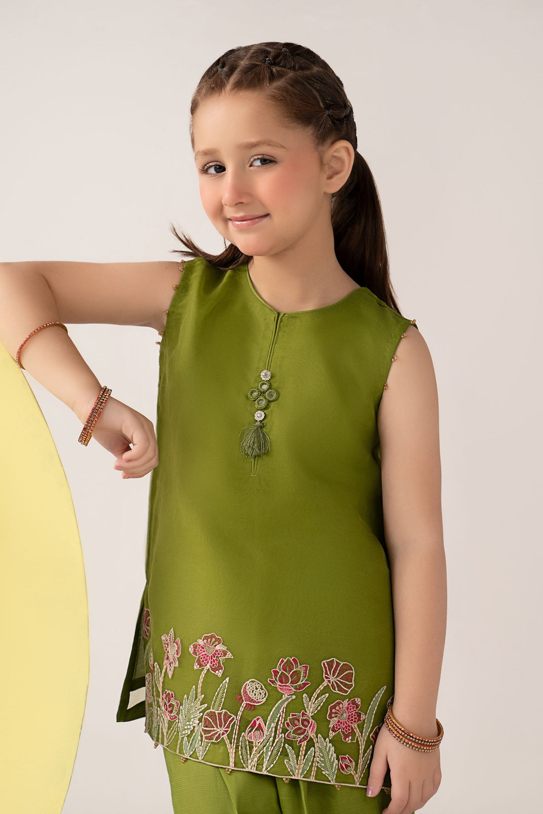 2 Piece Embroidered Organza Suit