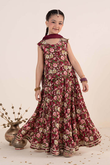 3 Piece Embroidered Raw Silk Suit