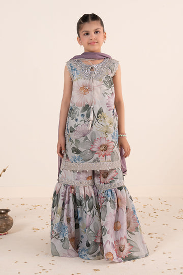 3 Piece Embroidered Paper Cotton Suit