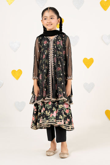4 Piece Embroidered Net Suit