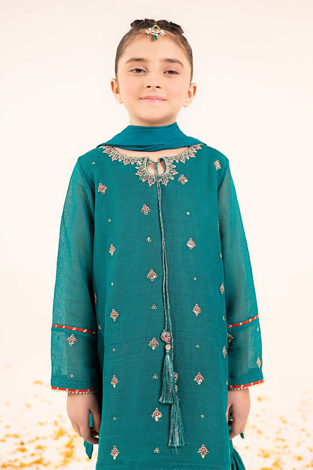3 Piece Embroidered Cotton Net Suit