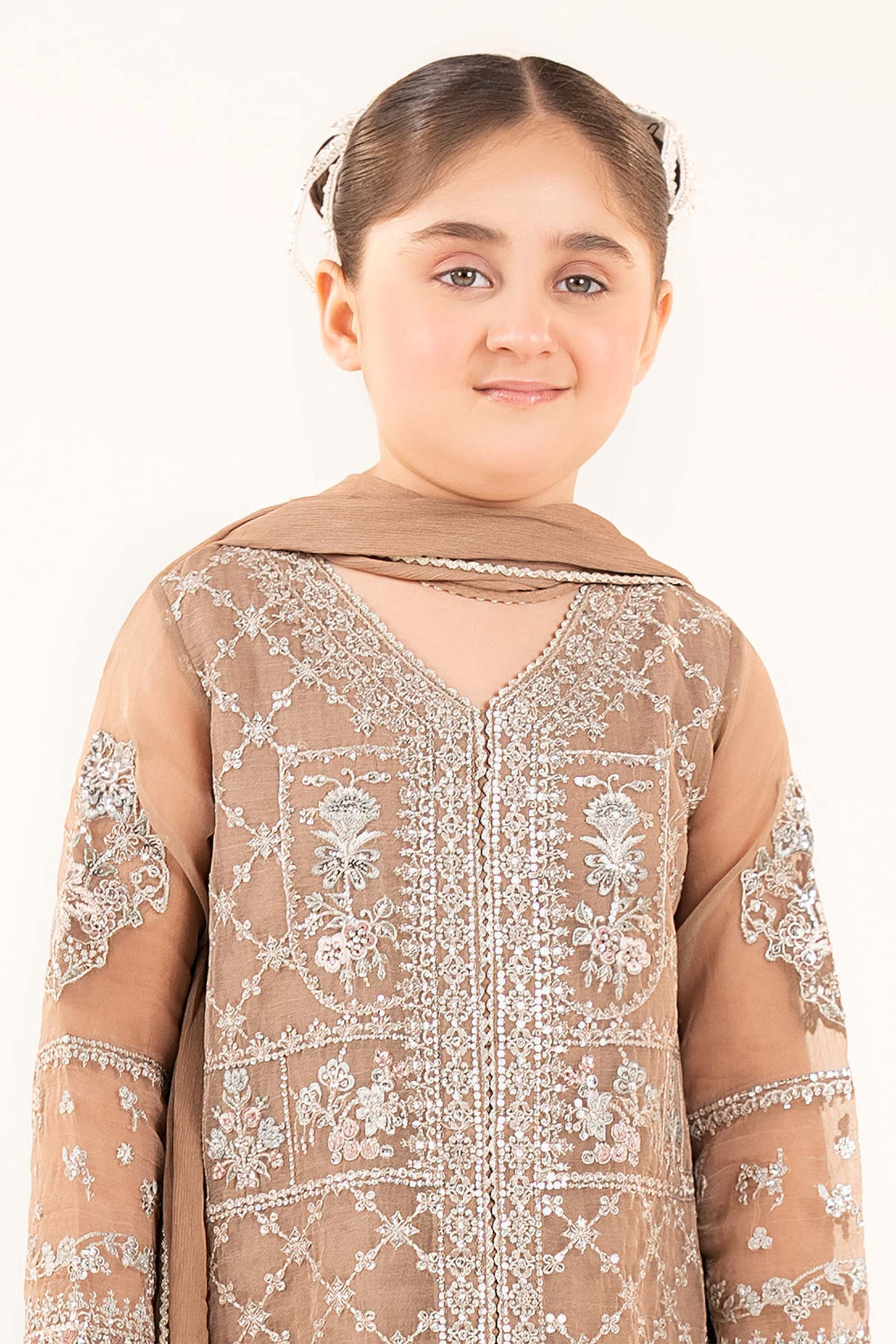 3 Piece Embroidered Organza Suit