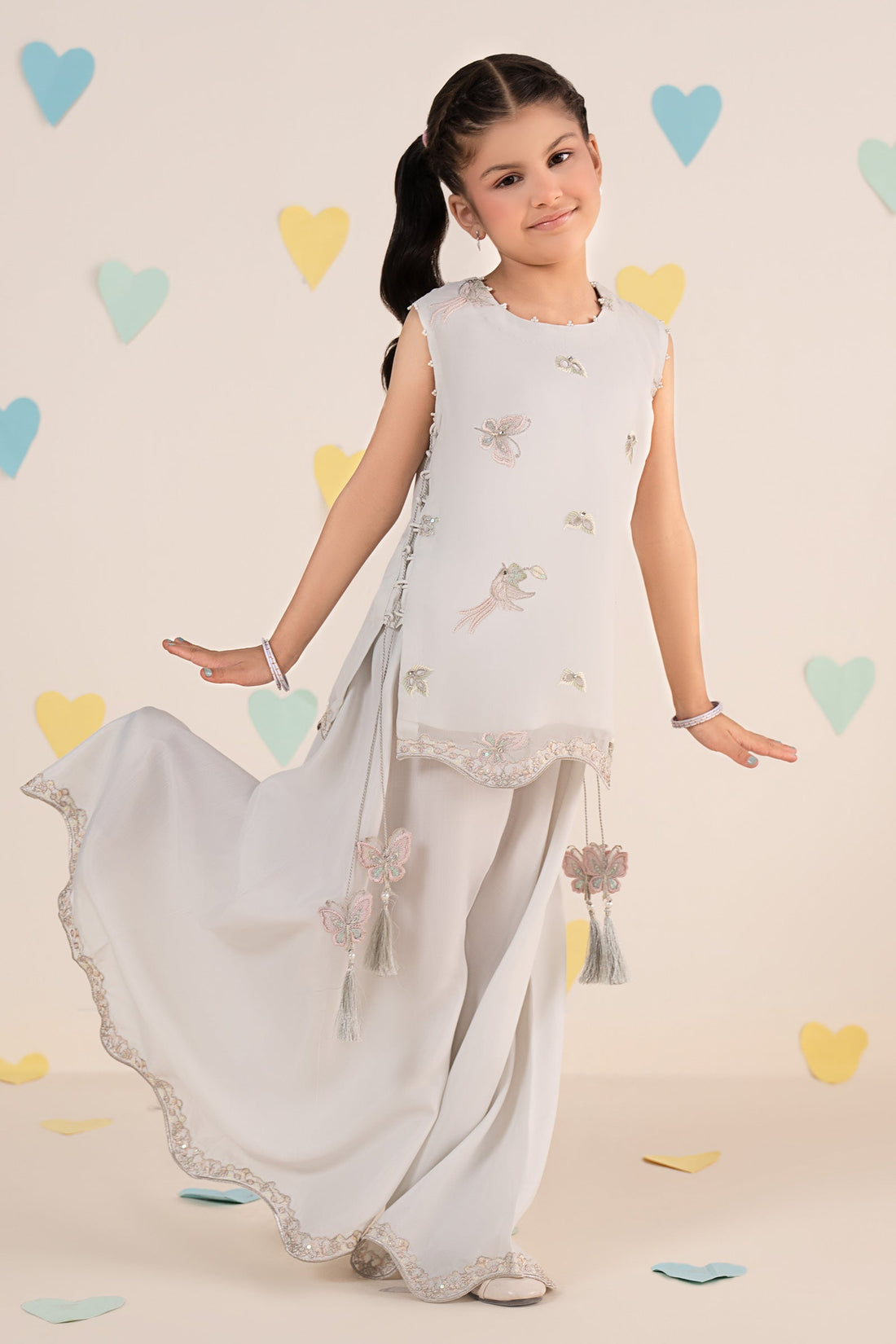 2 Piece Embroidered Chiffon Suit