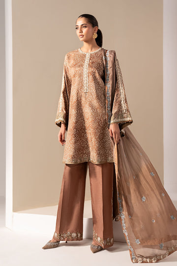 3 Piece Embroidered Silk Suit