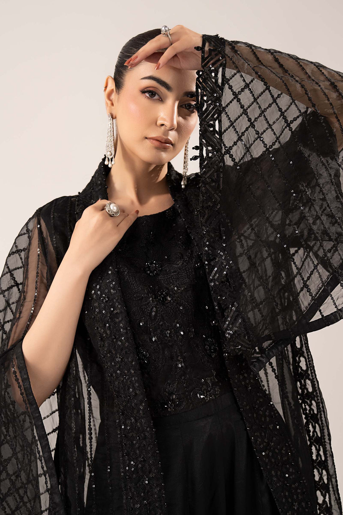 3 Piece Embroidered Organza Suit